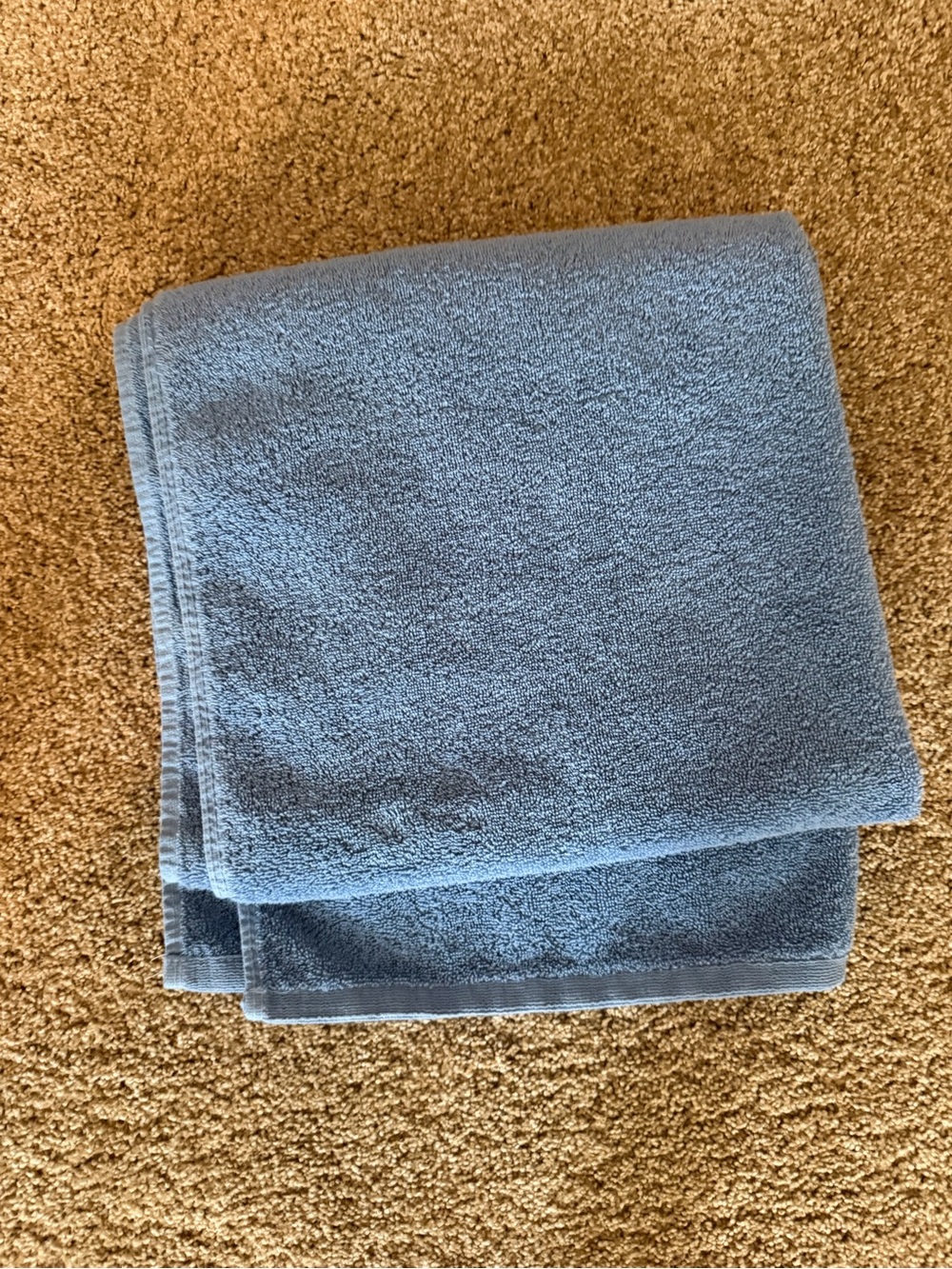 Blue Cotton Bath Towel - Plush Absorbent Towel